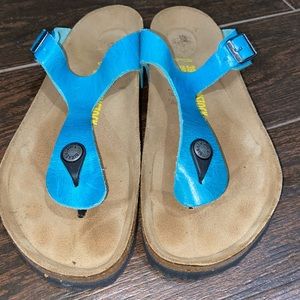Birkenstock Blue and Tan Sandals